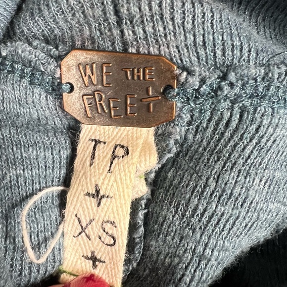 Free People We The Free Kori Split Back Turtleneck in teal. - Picture 9 of 10